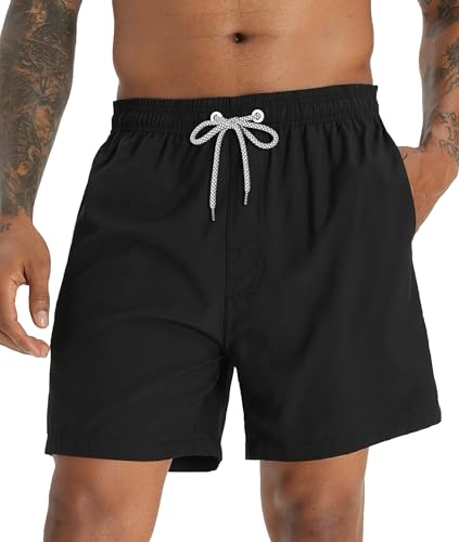Image of APTRO Men's Swim Trunks with Compression Liner 5 Inch Bathing Suit Beach Swimsuits