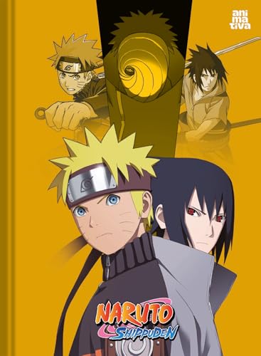 Kit de Caderno, Brochura Costurado 1/1, Capa Dura, Naruto, 80 Folhas, Animativa, Pacote com 5 Unidad