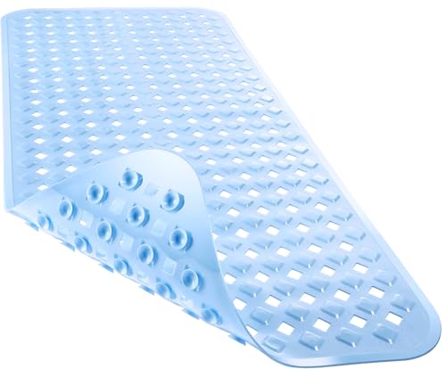 Image of Door mat Bathroom mats Anti Slip for Entrance Floor Foot Skid Bathtub Bath Shower Suction Cups (Blue 70x40cm)