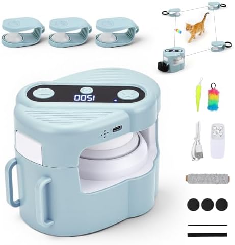 Juguete para Gatos de Interior, Cinta de Correr, Juguete automático/Control Remoto, Velocidad Ajustable, Juguete de Caza simulado para Gatos