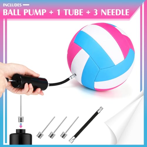 Image of Vinsot Size 5 Recreational Volleyball with Air Pump | Soft Volleyballs for Outdoor Indoor Waterproof Volleyball Ball Bulk for Beach Gym Training Swimming Pool