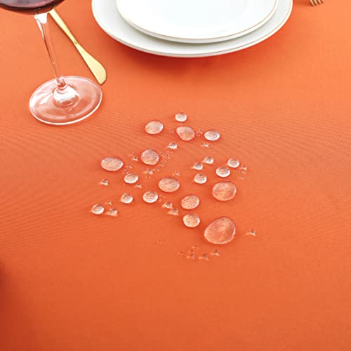 Image of FOLINS&HOME Orange Rectangle Waterproof Tablecloth, 90 x 132 Inch