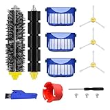 Replacement Parts for Roomba 600 & 500 Series, 14-in-1 Accessory Kit for iRobot 694/675/692/680/585 - Premium ABS Bristle Brushes + Washable AeroVac Filters + Rubber Beater Brush