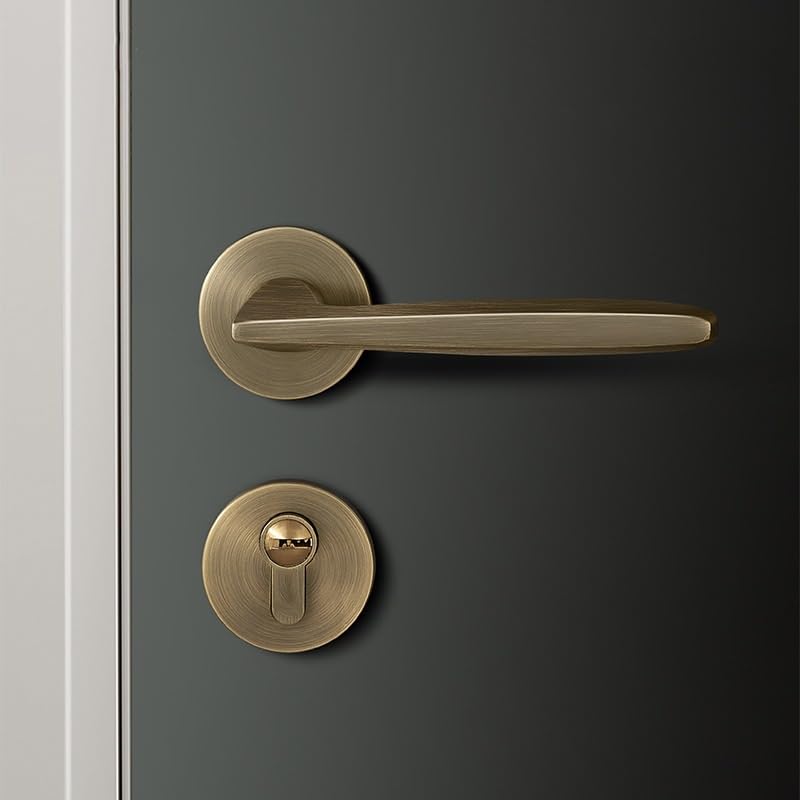 Serrure de porte de chambre silencieuse et poignée fendue d'intérieur