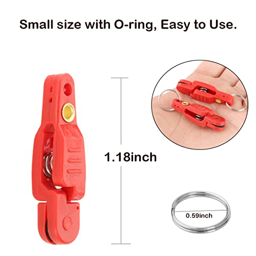 Sauyrasy 6Pcs Red Heavy Tension Snap Release Clips For Kites Planer Board Downrigger Trolling Fishing #TOP4
