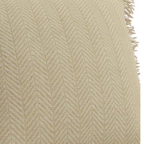 Image of Beige Cushion Covers - 16x16 Inch | Set of 2 | Hand-Woven Fringed Cotton Decorative Covers for Sofa, Living Room & Bedroom Decor | Square Shape Cushion Cases