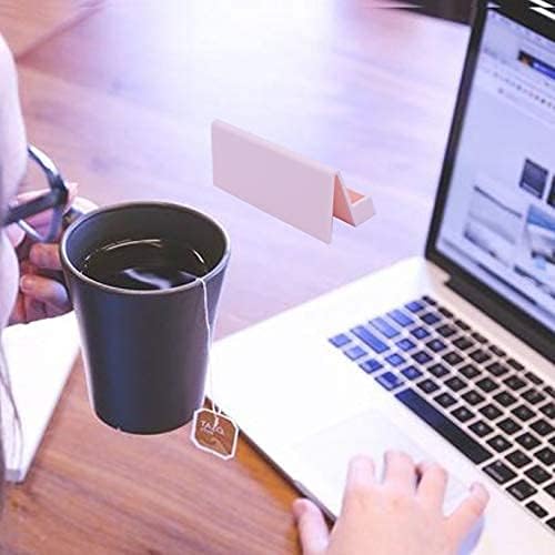 Miniatura 6 de Moderno y lindo soporte de tarjetas de visita de plástico, organizador de tarjetas de escritorio para oficina y hogar (beige)