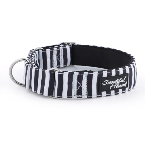 Collier martingale rembourré lévrier pour des balades sereines à rayures noires