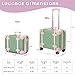 Miss.Box Vintage Luggage Set with Wheels, Retro Suitcase, Travel Trunk Set, Stylish Vintage Luggage Set for Women and Men (Green, 14inch&18inch)