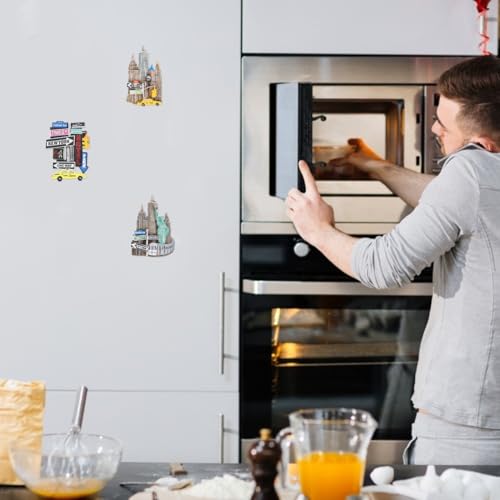 Miniatura 2 de Zerodeko 3 Uds Imán De Resina Para Nevera Imán De Nevera De Nueva York Imanes De A Para A Decoraciones Magnéticas Imanes De A Para Niños Decoración Magnética