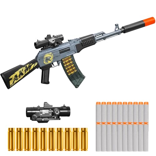 Zhaninys Shell Ejecting Shotgun Foam Blasters Realistic Pellet Soft Bullet Toy Gun Dart Sniper with Scope Rifle Fake Gun Shooting Game for Boys, Girls, Kids, and Adults Birthday Gift Age8-12
