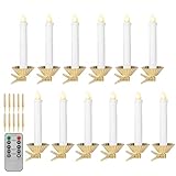 KI Store Lot de 12 Bougies de Sapin de Noël LED avec fonction minuterie En cire véritabl...
