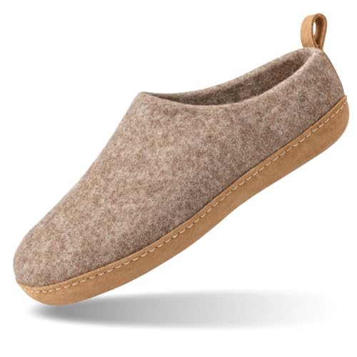 HAUSSIMPLE Wool Slippers with Leather Sole
