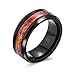 Produktbild Koa Holz Inlay Schwarz Titan Eheringe Für Männer Für Frauen Komfort Fit 8Mm