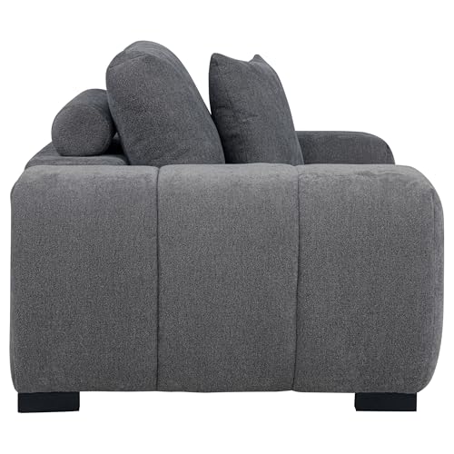 Sillón tapizado gris con respaldo reversible y brazos miniatura 6