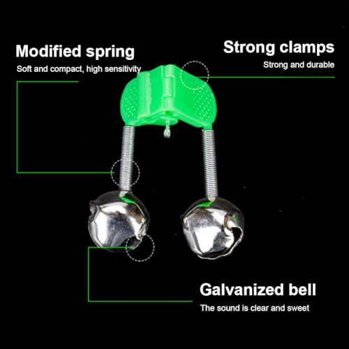 POHOVE 20pcs Fishing Rod Bells,Fishing Bells,Fish Ring Double Alarm Bells,Twin Bells Ring Bite Lure Indicator Alarm,Fishing Rod Bite Alarm Twin Bells For Fishing Enthusiasts(size:0.63inch) - Image 4
