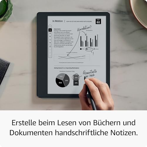 Bild 4 - Kindle Scribe (2022) - 16 GB – der erste Kindle, der auch ein digitales Notizbuch ist – mit Paperwhite-Bildschirm (10,2 Zoll, 300 ppi) und Standard-Eingabestift. Mit Notizbuchzusammenfassung.