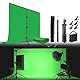 Greenscreen Hintergrund mit Ständer 2m x 2m, Green Screen 2m x 3m mit Verstellbarer Hintergrund Ständer 5 Hintergrund Klemmen und Sandsack für Fotoshooting Streaming Gaming
