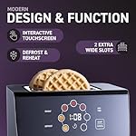Inspirex Touch Screen Display Smart Toaster, 2 Slice with 8 Bread Type and 7 Browning Modes, Automatic Lowering and Raising, Digital Countdown, Modern Style, Stainless Steel - Image 4