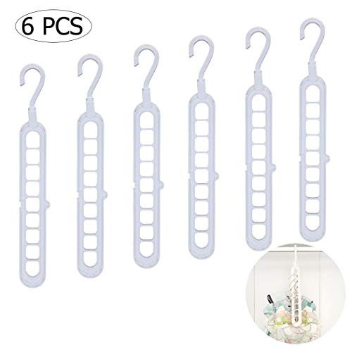 CROING 6 pcs Innovador Percha para Organizador,Armario Percha de Maravilla,Magia Perchas,Percha Plegable Multifuncional, Percha de Ahorro de Espacio