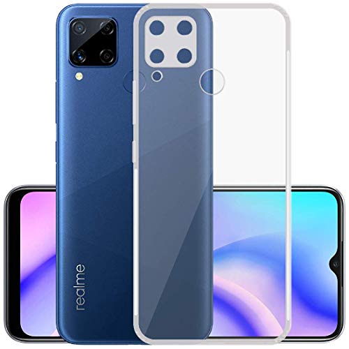 Image of Fastship Rubber Back Cover Compatible Model for Realme RMX2180 / Realme C15 - Transparent