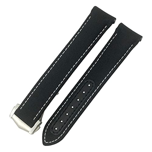 Bracelet montre nylon 21mm haut de gamme GUMMMY à bout incurvé pour Omega Seamaster AT150