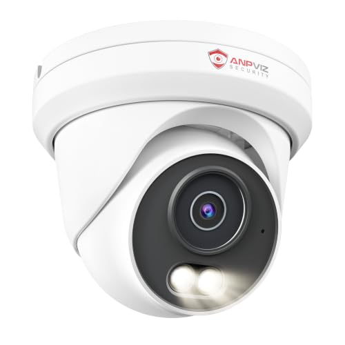 Anpviz 4MP PoE Camera, Full Metal Turret Security IP Camera Outdoor Wired