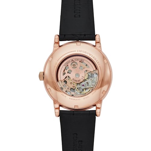 Emporio Armani Leather Analog Silver Dial Men Watch-Ar60007, Black Band - Image 4