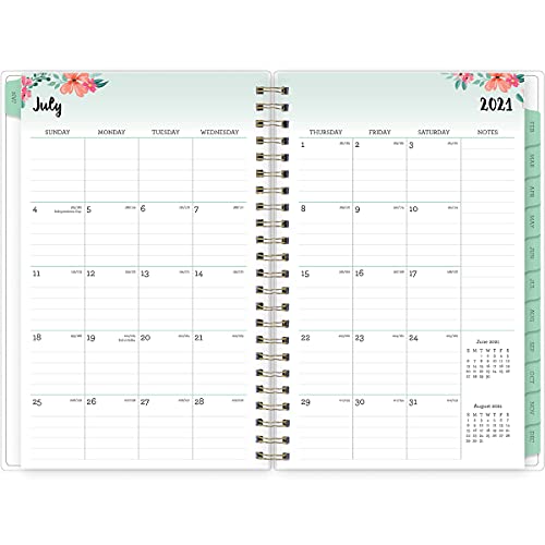 Blue Sky 2021-2022 Academic Year Weekly & Monthly Planner, 5" X 8", Frosted Flexible Cover, Wirebound, Laurel (131949) #TOP2