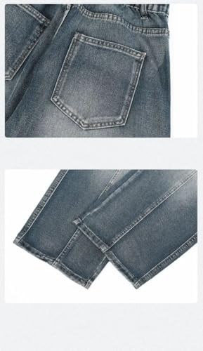 AIMAIBMLD Jeans Rétro Patchwork pour Hommes, Jeans Denim Décontractés Lavés Droits Amples Black L – vue 7
