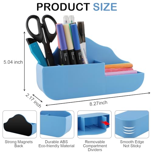 image for KITANIS Magnetic Pen Holder,3 Compartments Magnetic Dry Erase Marker H