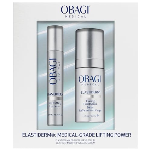 Obagi ELASTIDERM Facial Serum 1oz & Eye Serum .47oz Set Clinically Proven to Firm Skin Target Signs of Aging & De-Puff Eyes with Caffeine & Patented Bi-Mineral Contour Complex