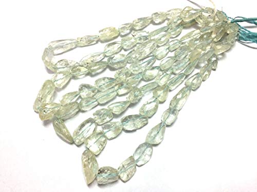 Perles pour collier en pierres précieuses bleu vert pour monter vos propres bijoux