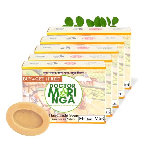 Image of Handmade Bathing Soap- 100gm Pack of 5 | Herbal Soap for Removing Dirt & Impurities no mineral oils added Suitable for All Skin Types, Flavour Multani mitti