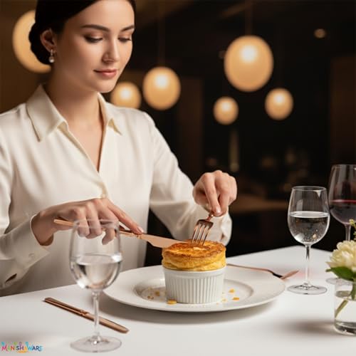 Image of Elegant Handle Rose Gold 12 Pcs Stainless Steel Cutlery Set for Dining Table, Dishwasher Safe Glossy Flatware (3 Spoon Set+3 Forks Set+3 Butter Knife+3 Dessert Spoon)