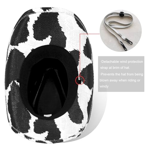 Image of Western Straw Cowboy Hats for Men & Women, Wide Shapeable Brim Cowgirl Sun Hat
