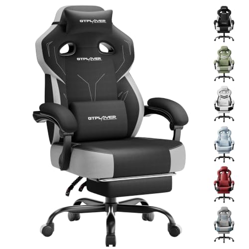 Image of GTPLAYER Big & Tall Gaming Chair, Wide Seat with Footrest, Charcoal