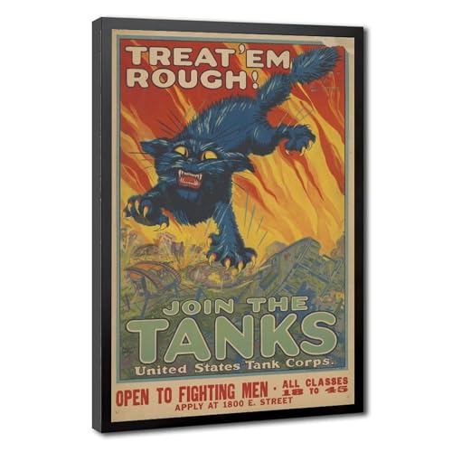 Toile de propagande Seconde Guerre mondiale cadre suspendu WCYB 50,8 cm