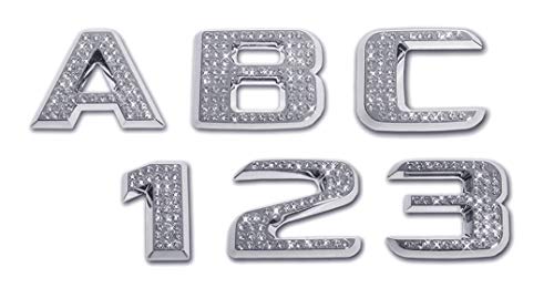 Personalized Chrome Auto Letters and Numbers Set - Crystal Style