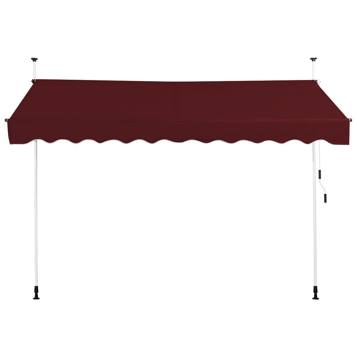 HOMASIS Store à Serrage 150/200/250/300/350/400 cm, Protection Solaire réglable en Hauteur sans perçage, auvent avec manivelle, Store banne Manuel à Bras articulé, pour l'extérieur (Rouge, 2m)
