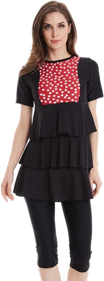 Modest Swimwear for Women Short Sleeve Swimsuit Burkini Modesty Swimming Costume Rash Guard Surfing Suit Beachwear