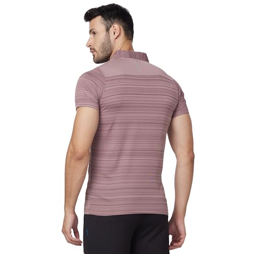 Image of berge' Mens Polyester Dry Fit Collar Wave Stripe Polo Tshirts for Men, Quick Drying & Breathable Fabric, Gym Wear & Workout Tees|Collar Tshirt for Men|Slim Fit Half Sleeve Tshirt|Polo Neck Tshirts