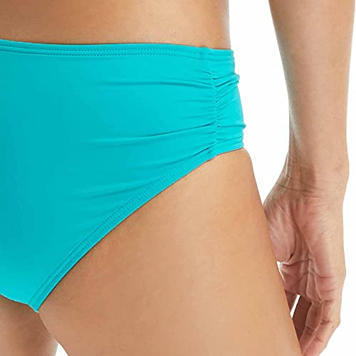 Coco Reef Side Shirred Bikini Bottom — Ruched Swim Bottom — Dark Turquoise, Small #TOP2