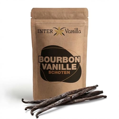 InterVanilla Bourbon Vanilleschoten 25 Stück, 12-13 cm Vanille Schoten in Premium Qualität aus...