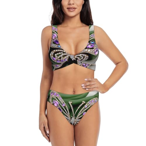 Maillot de bain gainant papillon et strass pour sublimer le ventre