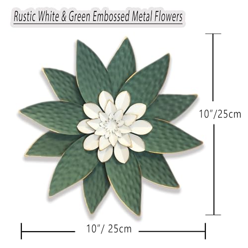 Metal Flower Wall Art Decor,10" Rustic Modern Antique Floral Sculpture, Distressed Iron Wall Hanging Home Decoration Accent Artworks for Indoor Kitchen Bedroom Living Office Outdoor Garden Patio - Image 5