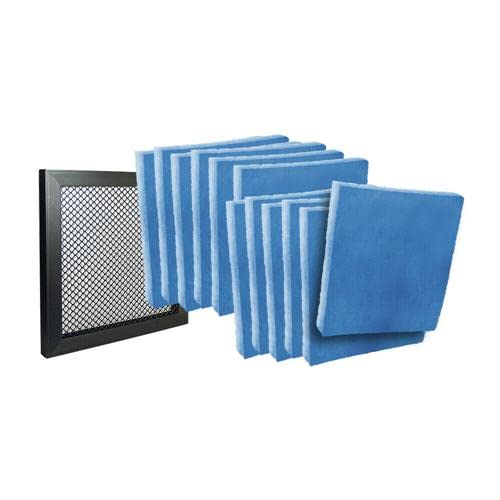 9-1/2 x 9-1/2 x 1 Pads-N-Frame Filter System - ABS Holding Frame & (12) Blue Filter Pads/HVAC Refills