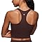 CRZ YOGA Butterluxe Womens Y-Back Racerback Longline Sports Bra - Padded Scoop Neck Workout Crop Tank Top with Built in Bra Hot Fudge Brown X-Large
