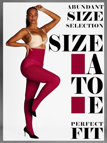 Image of HONENNA Semi Opaque Silky Women Pantyhose Tights, 20+ Colors Invisibly Toe Reinforced 60 Den Size A-E