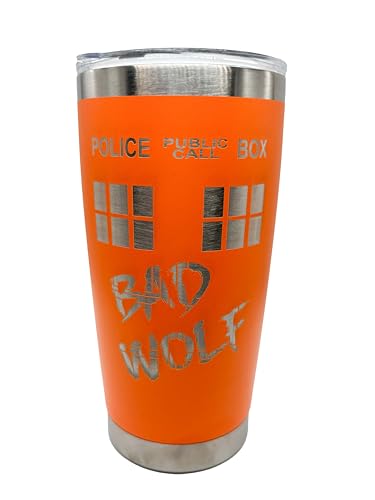 Image of Tardis Bad Wolf Thermal Travel Cup 500ML (Orange)